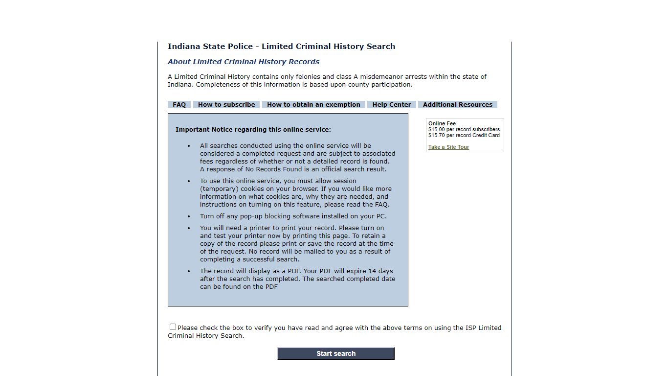 Indiana State Police - Limited Criminal History Search - IN.gov