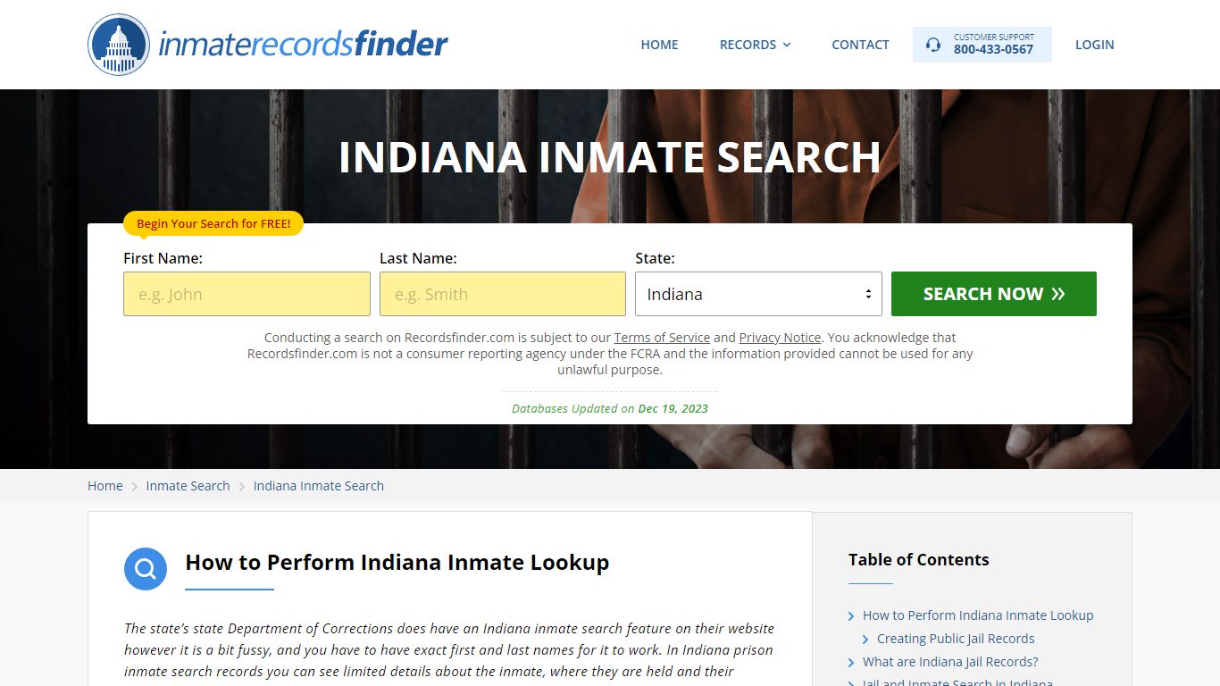 Indiana Inmate Search - Jail & Prison Records Online